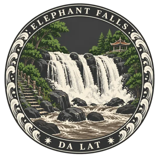 Elephant Falls travel stamp