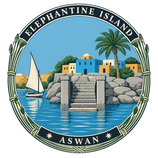 Elephantine Island travel stamp
