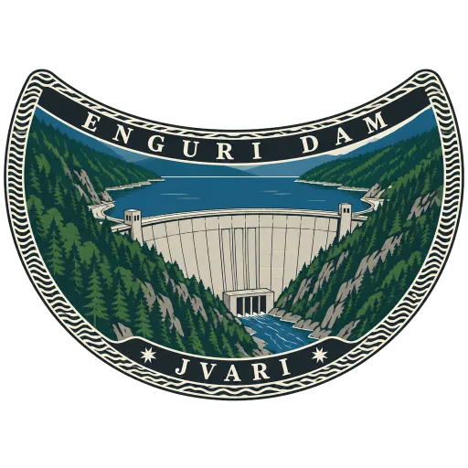 Enguri Dam travel stamp