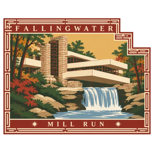 Fallingwater travel stamp