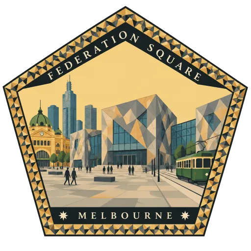 Federation Square travel stamp