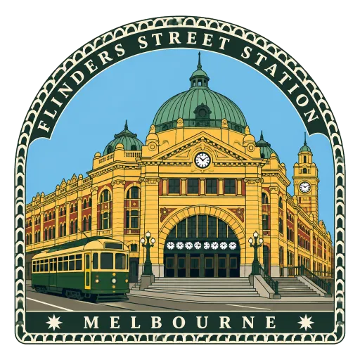 Flinders Street Station travel stamp
