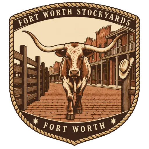 Fort Worth Stockyards travel stamp