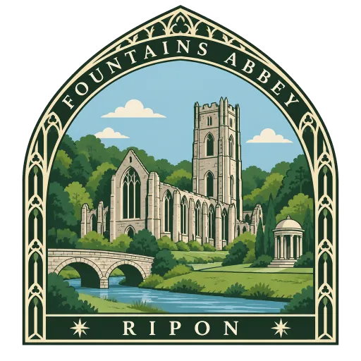 Fountains Abbey travel stamp