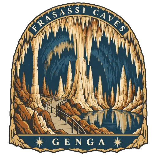 Frasassi Caves travel stamp