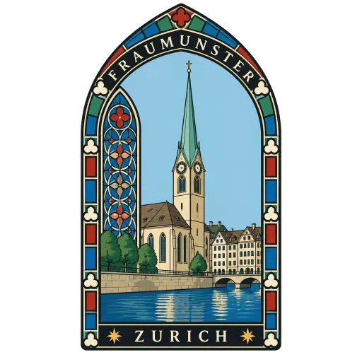 Fraumünster travel stamp