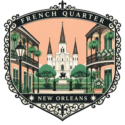 French Quarter travel stamp