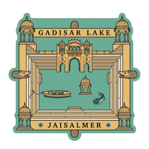 Gadisar Lake travel stamp