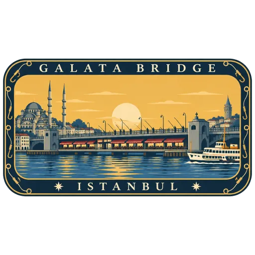 Galata Bridge travel stamp
