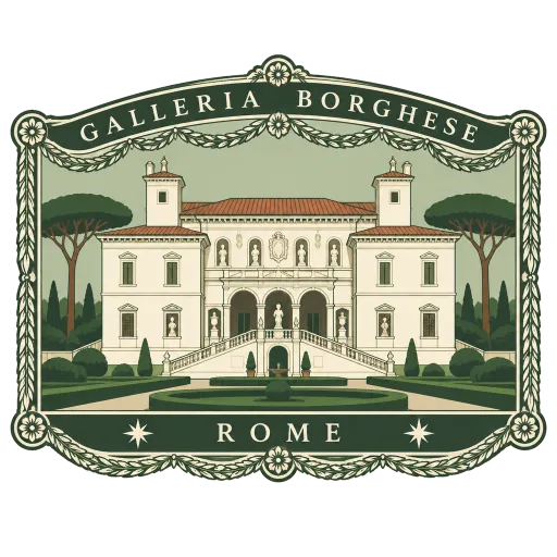 Galleria Borghese travel stamp