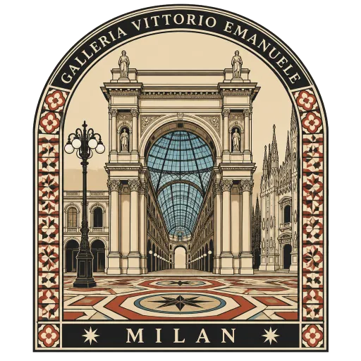 Galleria Vittorio Emanuele II travel stamp