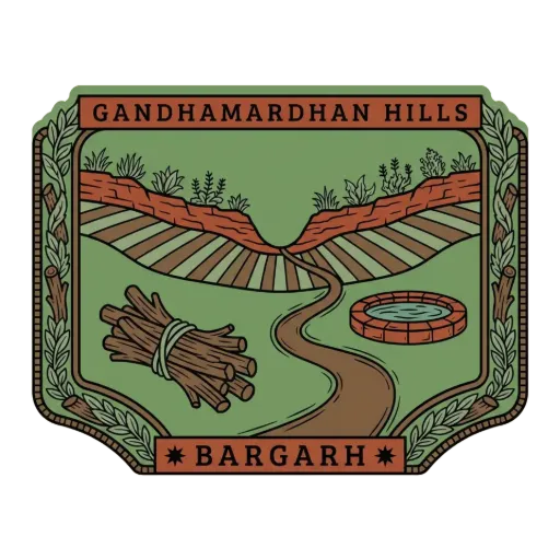 Gandhamardhan hills travel stamp