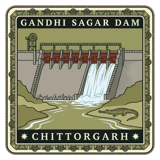 Gandhi Sagar Dam travel stamp