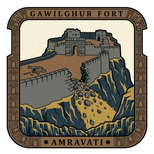 Gawilghur Fort travel stamp