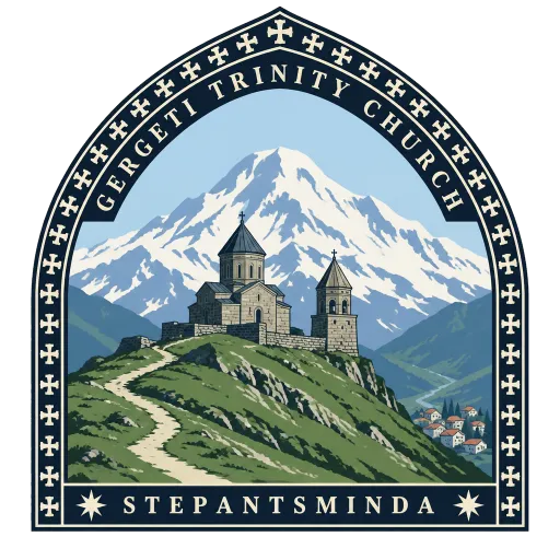 Gergeti Trinity Church travel stamp