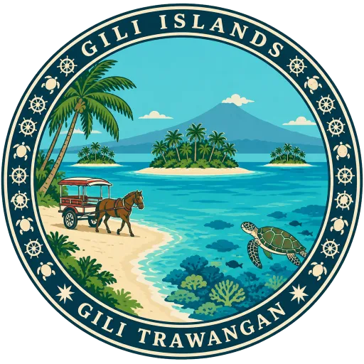 Gili Islands travel stamp