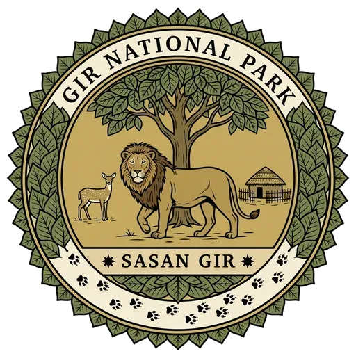 Gir National Park travel stamp