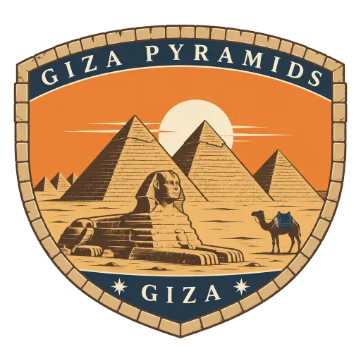 Giza Pyramids travel stamp