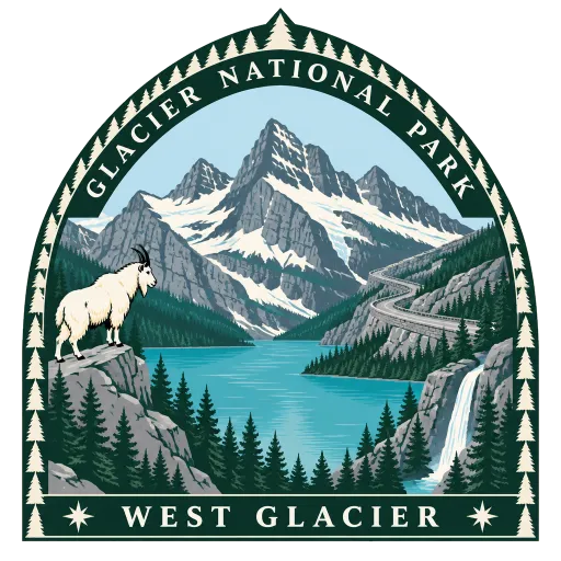Glacier National Park travel stamp