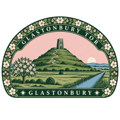 Glastonbury Tor travel stamp