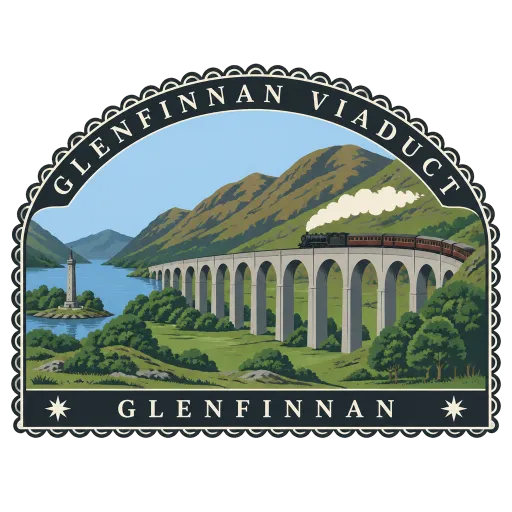 Glenfinnan Viaduct travel stamp