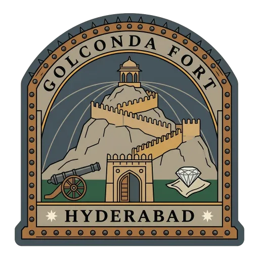 Golconda Fort travel stamp