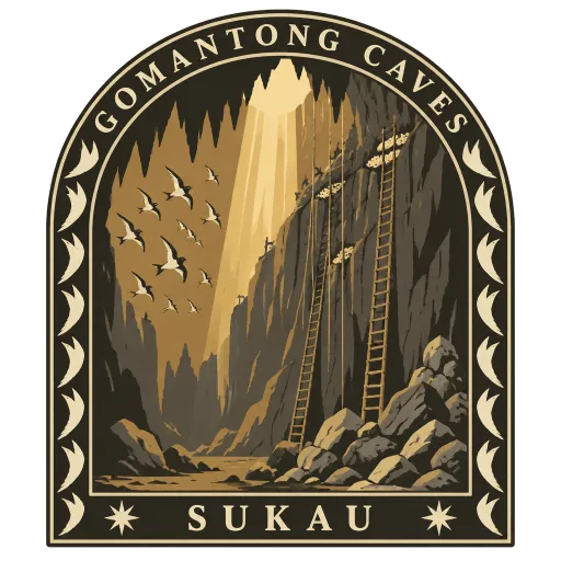 Gomantong Caves travel stamp