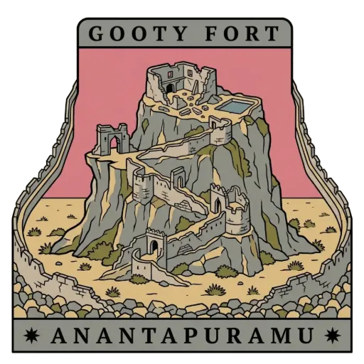Gooty Fort travel stamp