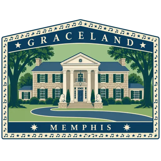 Graceland travel stamp
