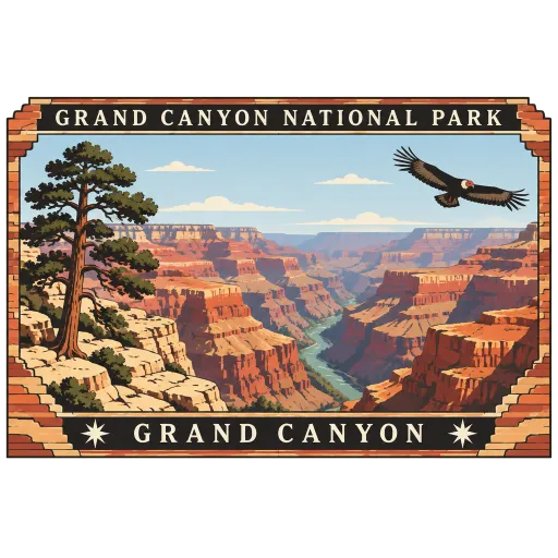 Grand Canyon National Park travel stamp