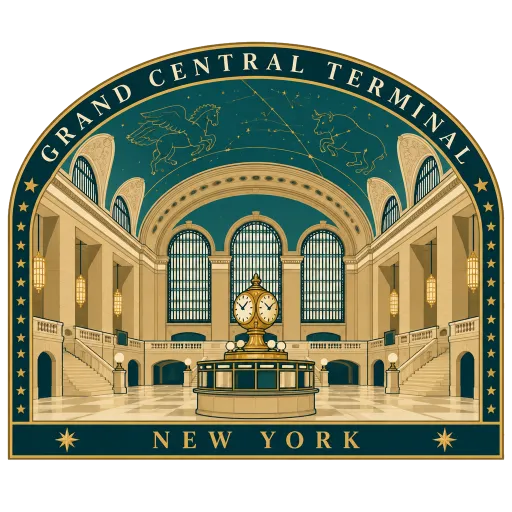 Grand Central Terminal travel stamp