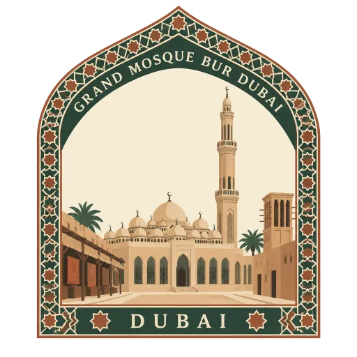 Grand Mosque, Bur Dubai travel stamp