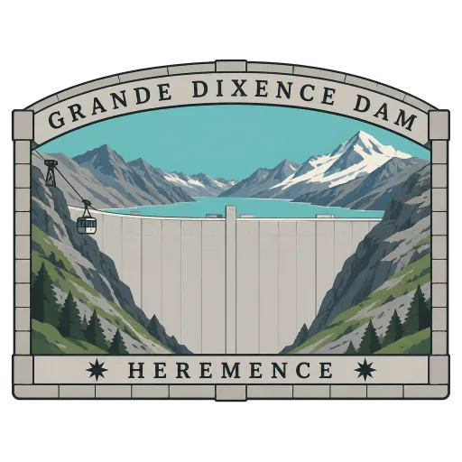 Grande Dixence Dam travel stamp