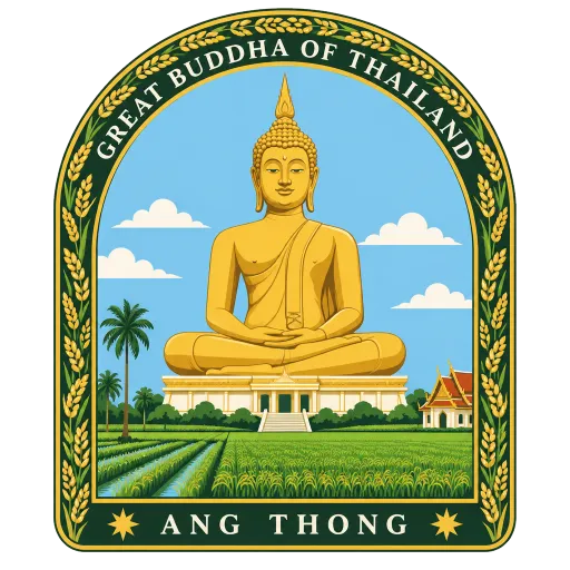 Great Buddha of Thailand travel stamp