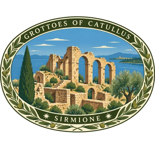 Grottoes of Catullus travel stamp