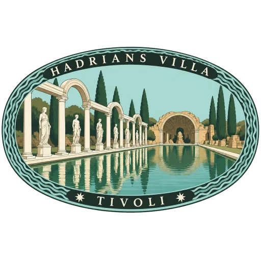 Hadrian's Villa travel stamp