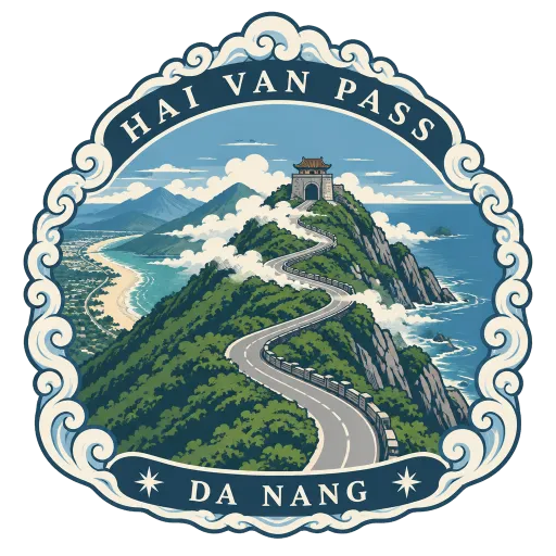Hai Van Pass travel stamp