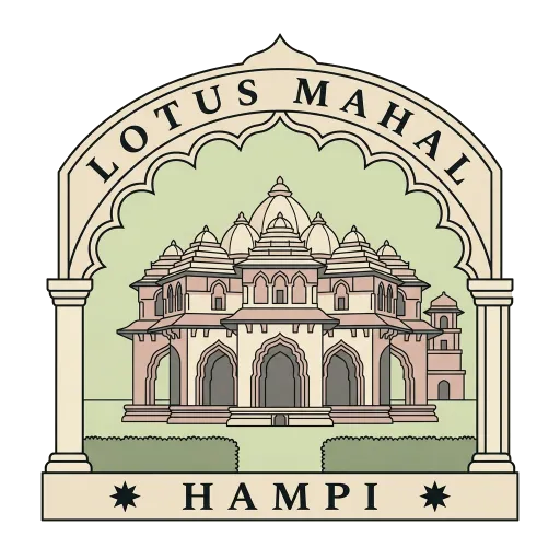 Lotus Mahal travel stamp