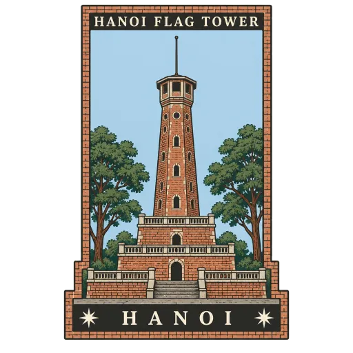 Hanoi Flag Tower travel stamp