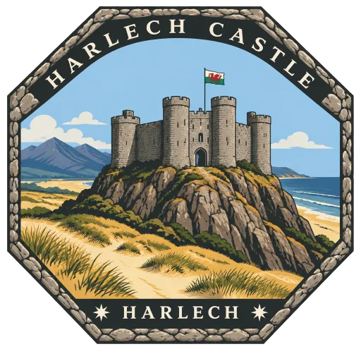Harlech Castle travel stamp