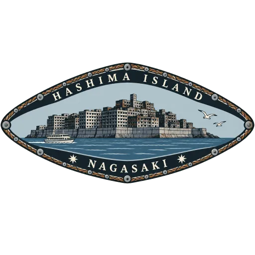Hashima Island travel stamp