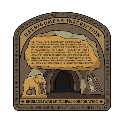 Hathigumpha inscription travel stamp