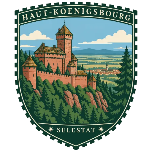 Haut-Koenigsbourg Castle travel stamp