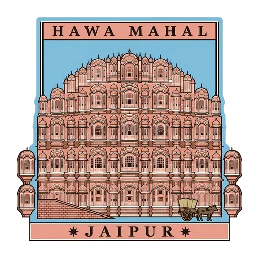 Hawa Mahal travel stamp