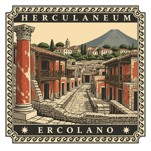 Herculaneum travel stamp