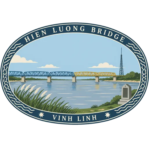 Hien Luong Bridge travel stamp