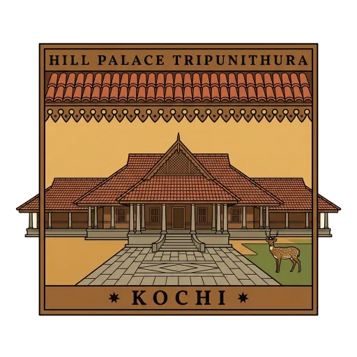 Hill Palace Tripunithura travel stamp