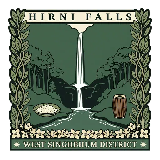 Hirni Falls travel stamp
