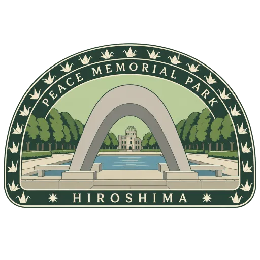 Hiroshima Peace Memorial Park travel stamp