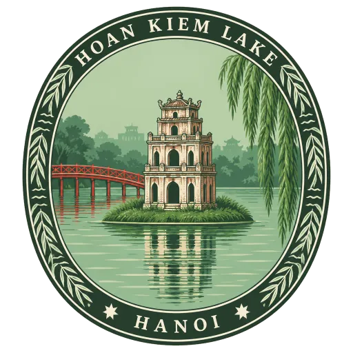 Hoan Kiem Lake travel stamp